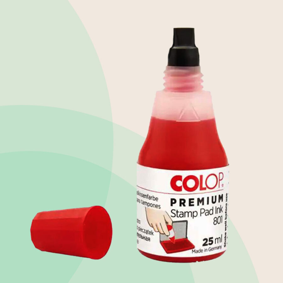 Colop Premium piros festék bélyegzőpárnához, 25 ml
