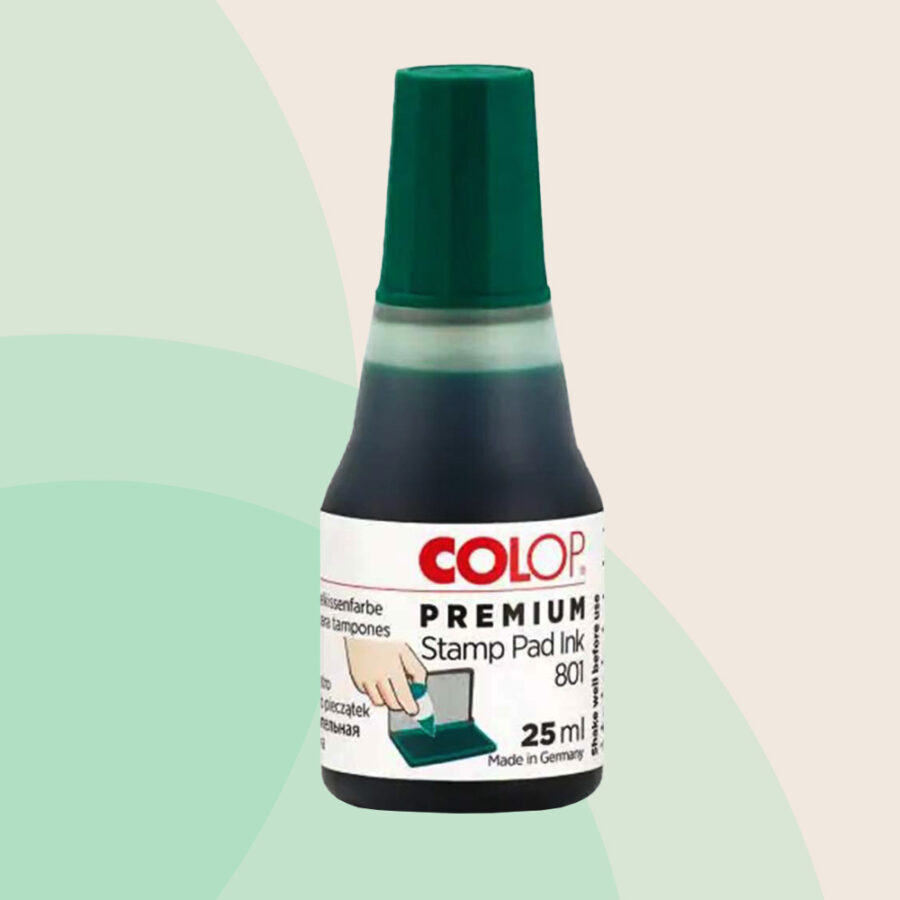 Colop Premium zöld festék bélyegzőpárnához, 25 ml